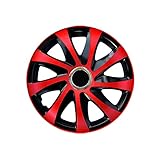 Lot de 4 enjoliveurs Drift Extra - Rouge/noir - 16"