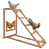 IDMarket Aire de jeux en bois pour poules avec balançoire