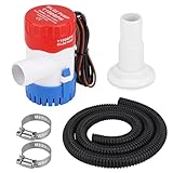 CPROSP Pompe de cale 12 V pour eau 1100 GPH avec tuyau