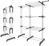 Séchoir à linge extensible avec 6 ailes pliables sur