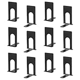 JIANTA Serre Livre Metal, Noir Serre Livre, 6 Paires/12