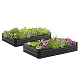 IDMarket - Lot de 2 carrés Potager en métal châssis