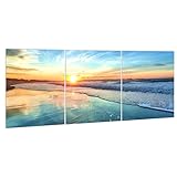 burkfeeg Lot de 3 impressions sur toile - Coucher de