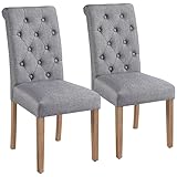 Yaheetech Lot de 2 chaises de salle à manger rembourrées
