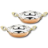 CasaXXL Lot de 2 poêles en cuivre martelé - Diamètre