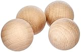 Rayher 6252500 Boules en bois, nature, 4 pces., ø 30mm,