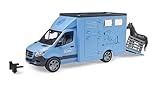 Bruder MB Sprinter Dieren Transport Blauw met Paard