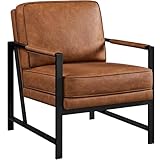Yaheetech Fauteuil rétro avec dossier rembourré et