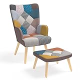 IDMarket - Fauteuil scandinave Ivar avec Repose Pieds
