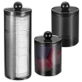 Lot de 3 boîtes à cotons-tiges, distributeur de coton,