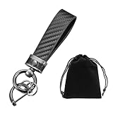 1 jeu de porte-clés de voiture en cuir de fibre pour