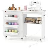 GIANTEX Table de couture pliante, table à coudre avec