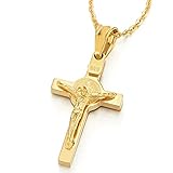 COOLSTEELANDBEYOND Petit Pendentif Croix Christ Jésus