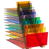 PALJOLLY Lot de 12 feuilles de verre teinté transparent