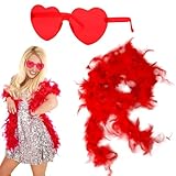 GWAWG Lot de 2 boas en plumes artificielles avec lunettes