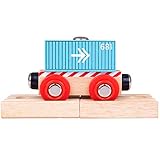 Bigjigs Rail Wooden Container Wagon (Blue) - Other