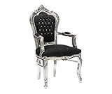 MAXIOCCASIONI Fauteuil Argent Noir Style baroque Chaise