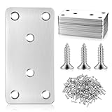 Lot de 20 supports plats en métal pour bois très résistants,