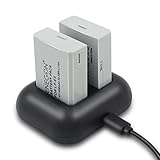 ENEGON Lot de 2 batteries de rechange et chargeur double