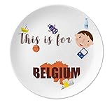 Assiette ronde en porcelaine Motif carte de l'Europe