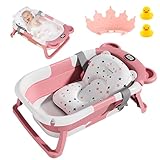 Baignoire de bain pour bébé pliable, avec thermomètre,