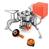 Hengrongshen Réchaud à gaz de camping 6800 W - 3 feux