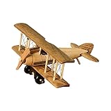 Uposao Avion rétro vintage fait à la main en bois mini