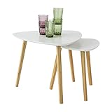 SoBuy® FBT74-W Tables Basses Gigognes Table café Table