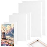 6 Pcs Toile Peinture, Toile a Peindre de Coton, Blanche