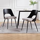 chairus Lot de 2 chaises de salle à manger en lin pour