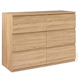 IDMarket - Commode 6 tiroirs TOMI 110 cm Bois façon