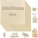 MIVIDE 12pcs Contreplaqué 3mm, 300x300mm Plaque de
