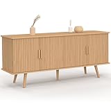 IDMarket - Buffet 140 cm Juliette 4 Portes Lattes tasseau