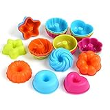 LIHAO Lot de 24 mini moules à muffins en silicone -