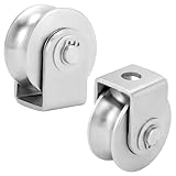QWORK® Lot de 2 poulies de 48 mm avec tréteau à souder,