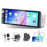 Autoradio 1 DIN Bluetooth avec CarPlay & Android Auto,