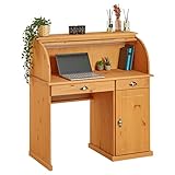 IDIMEX Bureau secrétaire Tom avec volet Roulant Rangement