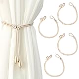 Lot de 4 embrasses de rideaux tissées réglables pour