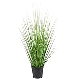 Aisamco Herbe décorative artificielle en pot vert faux