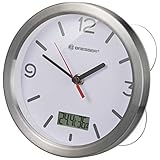 BRESSER Horloge pour Salle de Bain - 17 cm, Blanc,