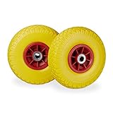 Relaxdays Lot de 2 roues de diable, roue de brouette