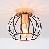 IDEGU Vintage Plafonnier Industriel en Métal Cage avec
