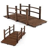 RELAX4LIFE Pont de Jardin Extérieur en Bois avec Garde-Corps