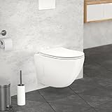 ECD Germany WC Suspendu sans Bride, Court, 49 cm, Blanc