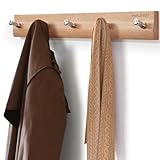 HAUSIST Patère murale en bois avec 5 crochets en acier