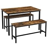 VASAGLE Ensemble Table à Manger et bancs, Table de