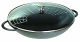 STAUB Wok en Fonte avec Couvercle en Verre et Grille