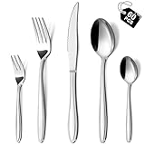 Hunnycook Lot de 60 couverts en acier inoxydable pour