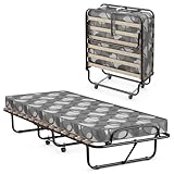 COSTWAY Lit Pliant 1 Personne Adulte 190 x 80 cm avec