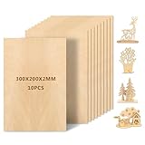 Leseed 10 Pièces Contreplaqué 2mm, Planche Bois Brut